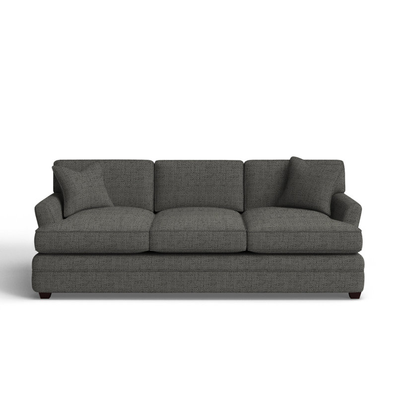 Harriss Upholstered 91'' Sofa, Zuma Charcoal Textured Linen