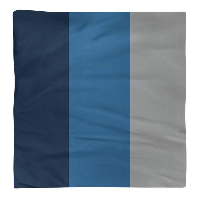 Striped Square Napkin, 10" W x 10" L, Midnight Blue/Lake Blue/Moonlight Grey, Polyester
