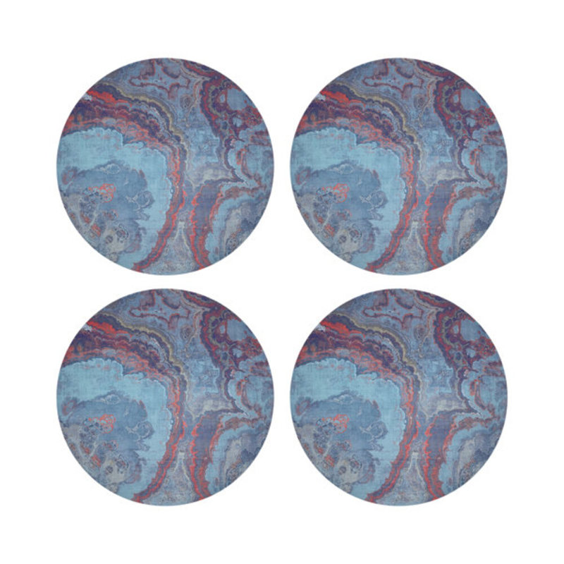 Sous-verres ronds en cuir Agate Lava Vegan, Lave