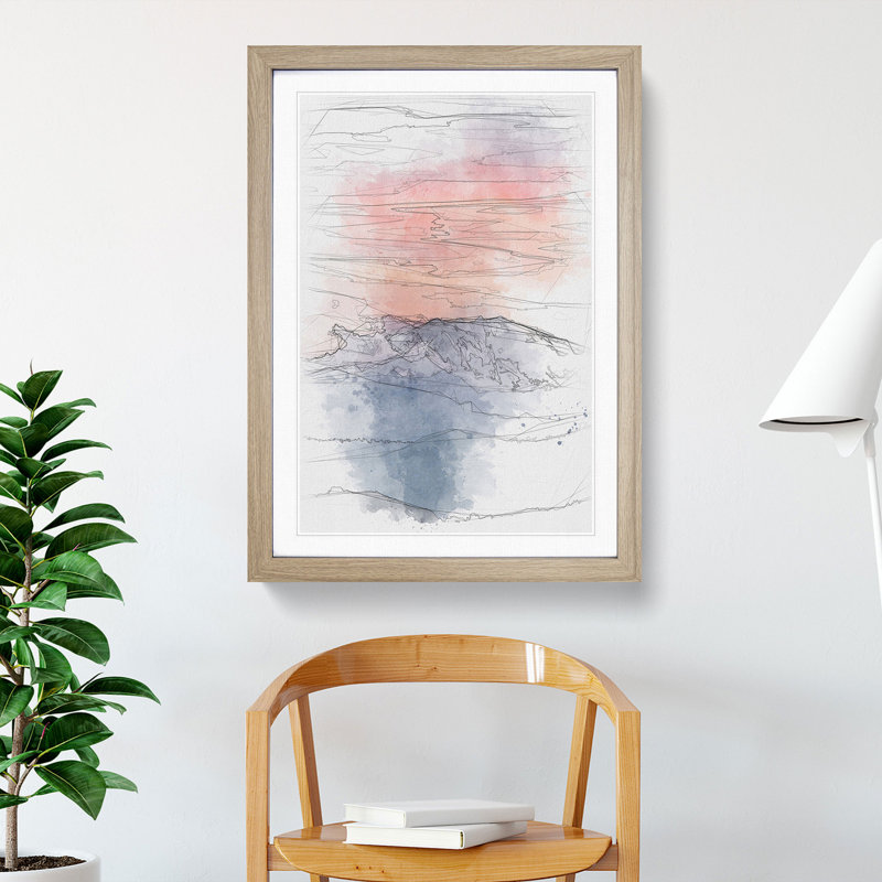 Swiss Mountain - Framed Print, 33cm H x 24cm W x 2cm D, Oak Framed