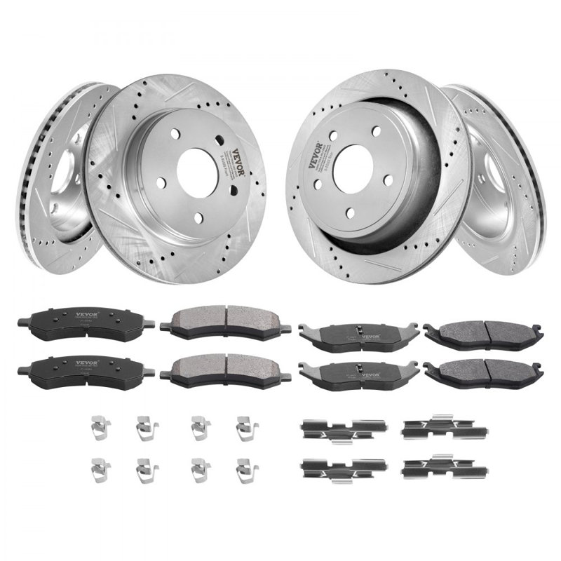 Ensemble de plaquettes de frein avant et arrière à fente pour Dodge Ram 1500