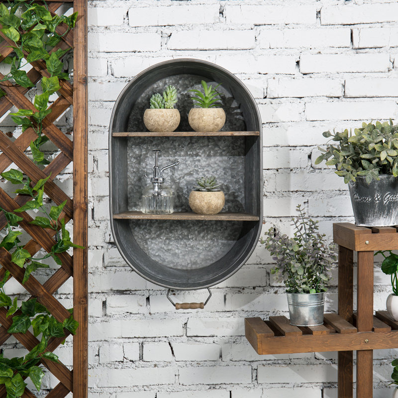 Dejona 2 Piece Metal Floating Shelf