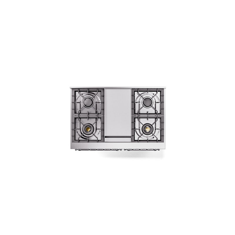 ILVE Nostalgie II 40 in Dual Fuel Range, Graphite Matte/Chrome, Natural Gas