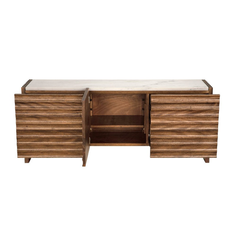 Gauss 72'' W Solid Wood Sideboard, Dark Walnut