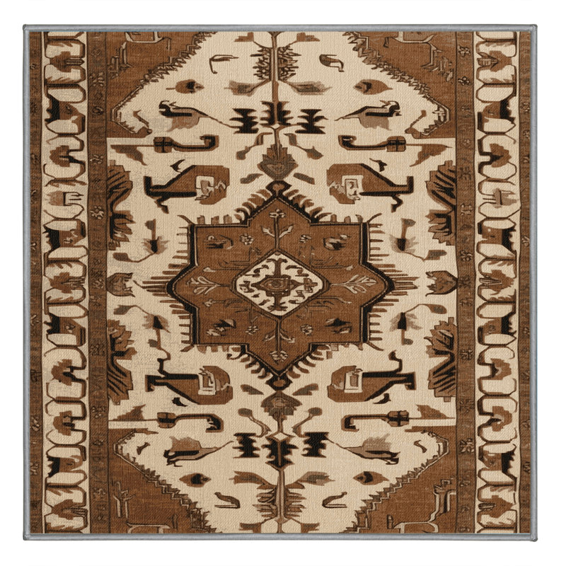 Tapis brun lavable à la machine, Carré 6 pi