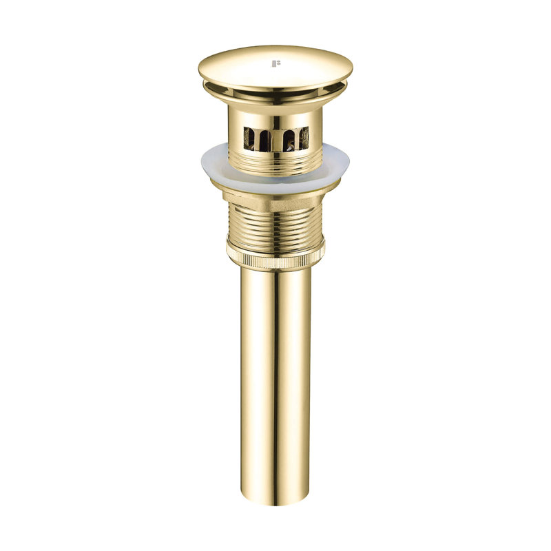 Pop Up Bathroom Sink Drain with Overflow, Satin Brass