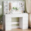 Meuble-lavabo moderne 44,9 po avec miroir lumineux, station de charge intégrée, 9 tiroirs et tablettes réglables-1660332874
