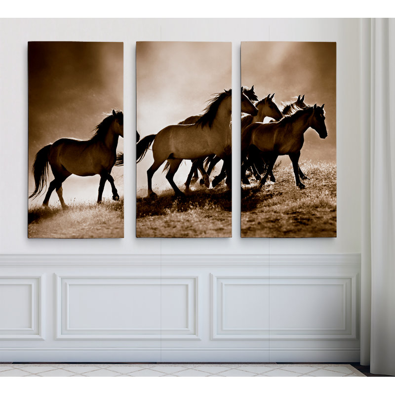 « wild horse », image multi-pièces sur toile tendue, H 32 po x l 48 po x P 1,5 po