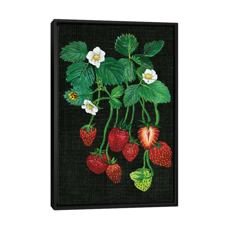 «Strawberry Fields II» par Melissa Wang - reproduction d'art sur toile tendue, H 26 po x l 18 po x P 1,5 po, Pas de tapis