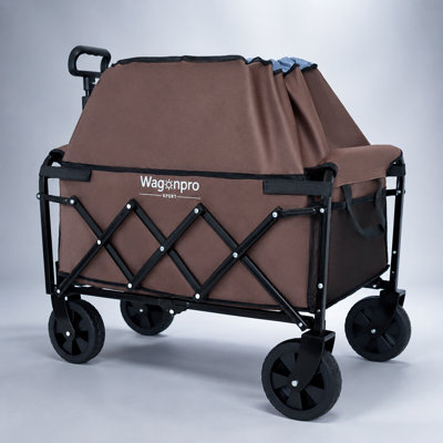 Chariot utilitaire extensible à double couche avec 100 % d'espace supplémentaire - Chariot polyvalent pour le camping, le magasinage et plus encore, supporte jusqu'à 102 kg (225 lb)