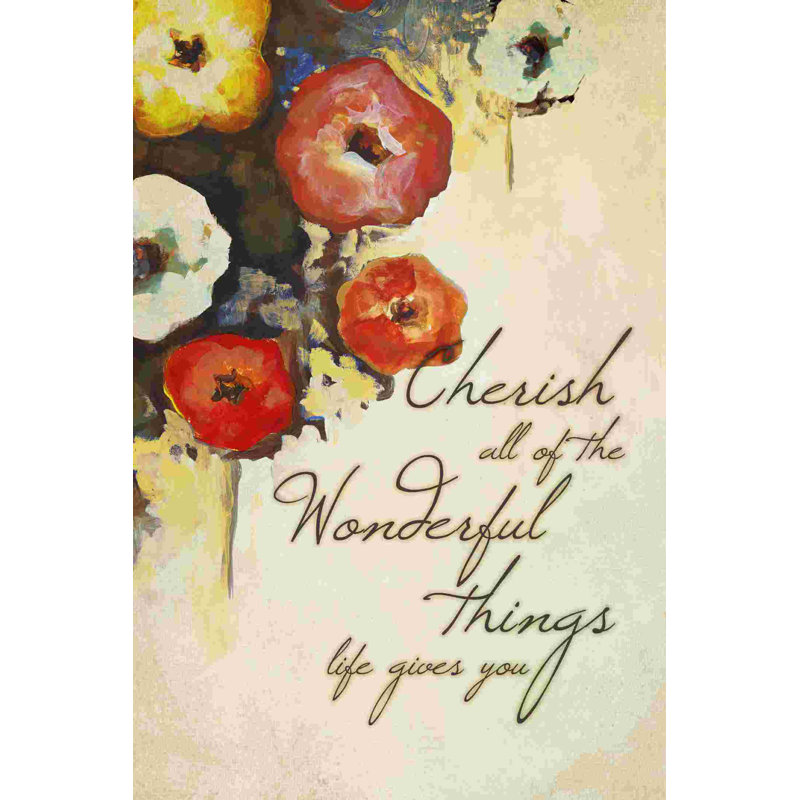 " Cherish Drip Flowers " Painting Print, 18" H x 12" W