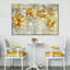 Grandes fleurs dorées sur toile-918644943