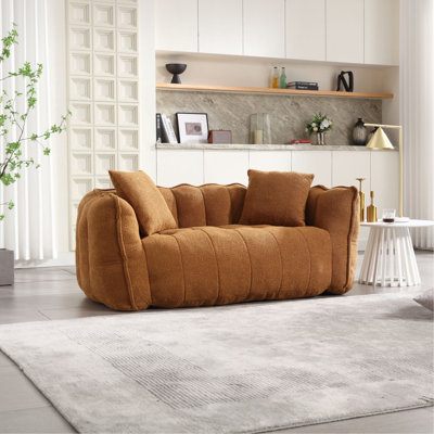 Soft Beanbag Chair With High Resilience Foam Core For Two People. The Comfortable Square Recliner Sofa Is Ideal For Family Members And Friends Engaged In Games, Reading, Watching TV