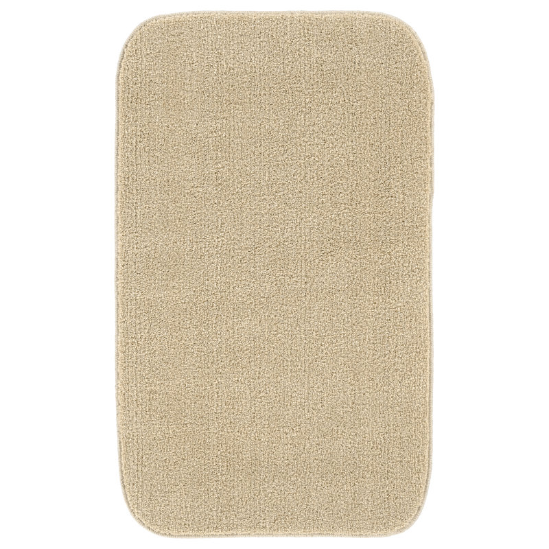 Monarrez Nylon Bath Rug with Non-Slip Backing, Single- 24" L x 17" W, Tan