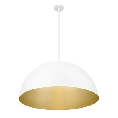 Luminaire suspendu 3 lumières blanc mat Vega 31,5 pouces