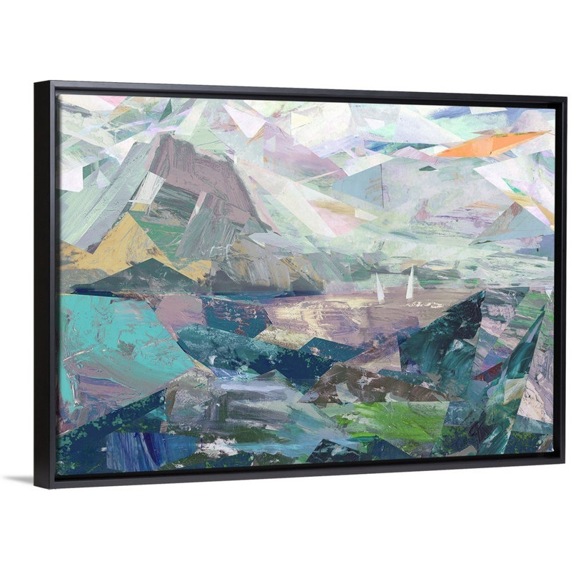 Holy Island - Print on Canvas, Black Floater Framed, 18" H x 26" W x 1.75" D