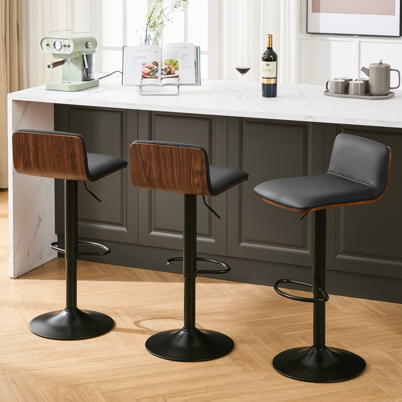 Tabouret de bar pivotant à hauteur réglable Modern, Noir, 3