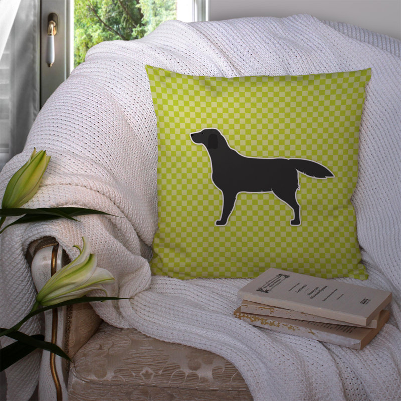 Coussin intérieur/extérieur labrador, H 14 po x l 14 po x P 3 po, Vert
