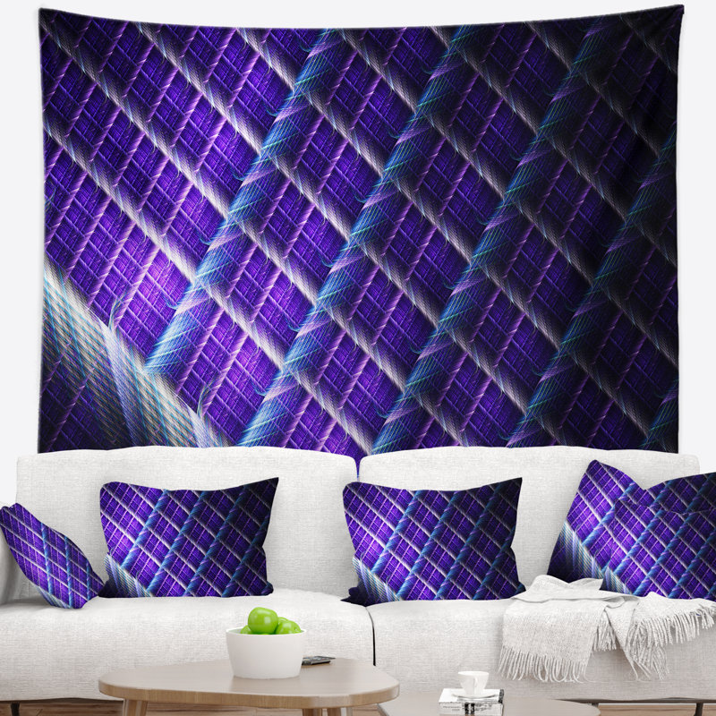 Tapisserie abstraite en métal mauve clair, H 68 po x l 80 po