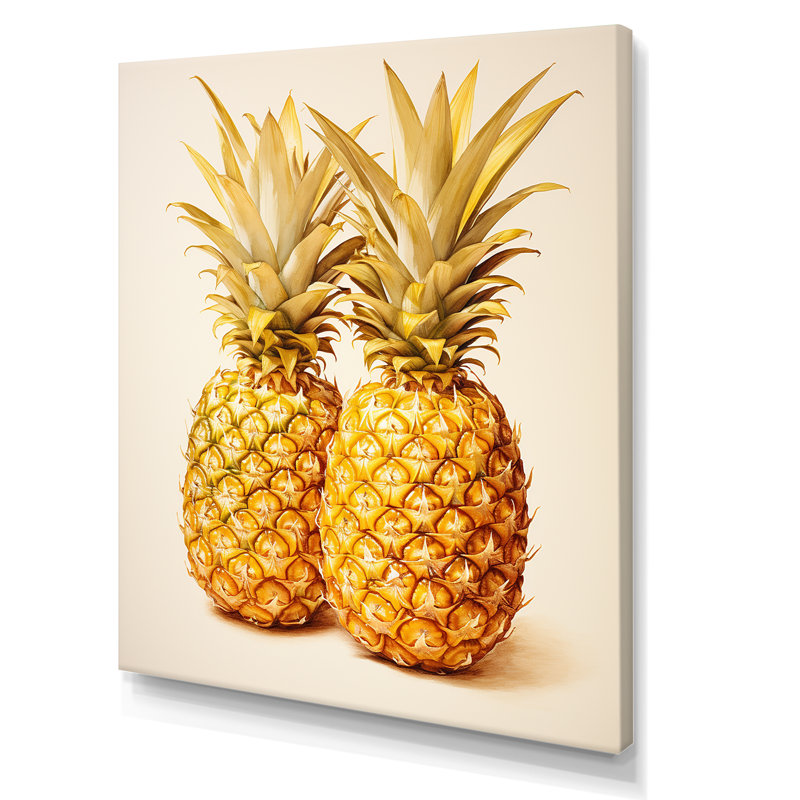 Pinapple Golden Grove sur toile, H 20 po x l 12 po x P 1 po, Toile tendue