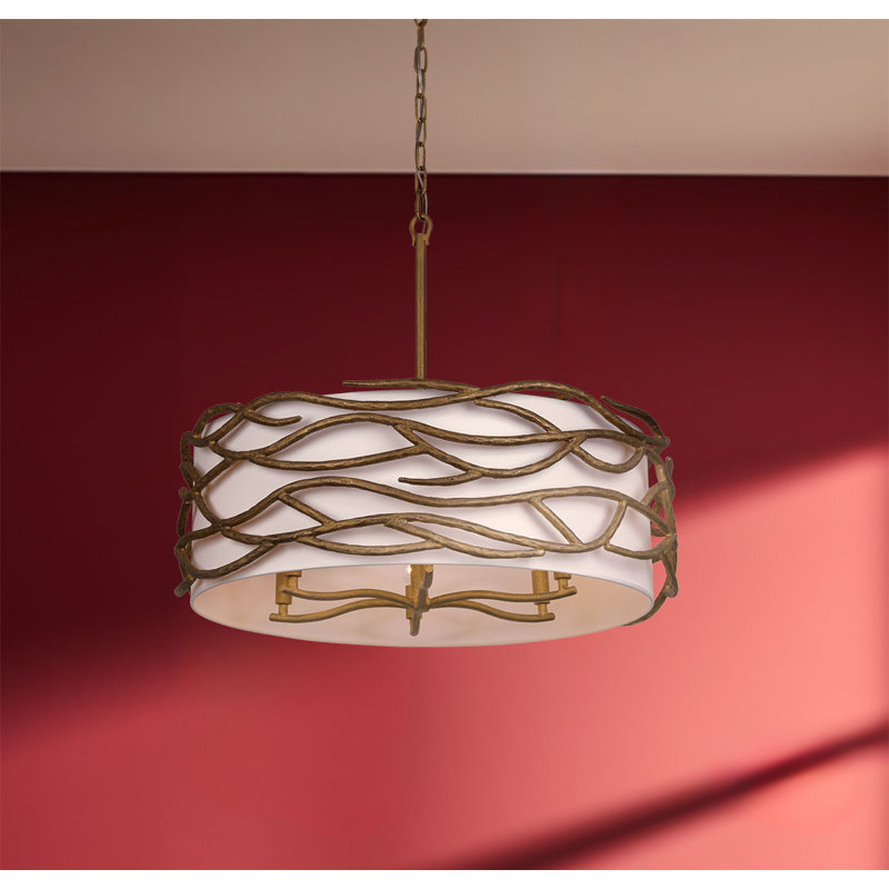 Red Barrel Studio® Lingyi - 6 Light Pendant In Ashen Gold Finish