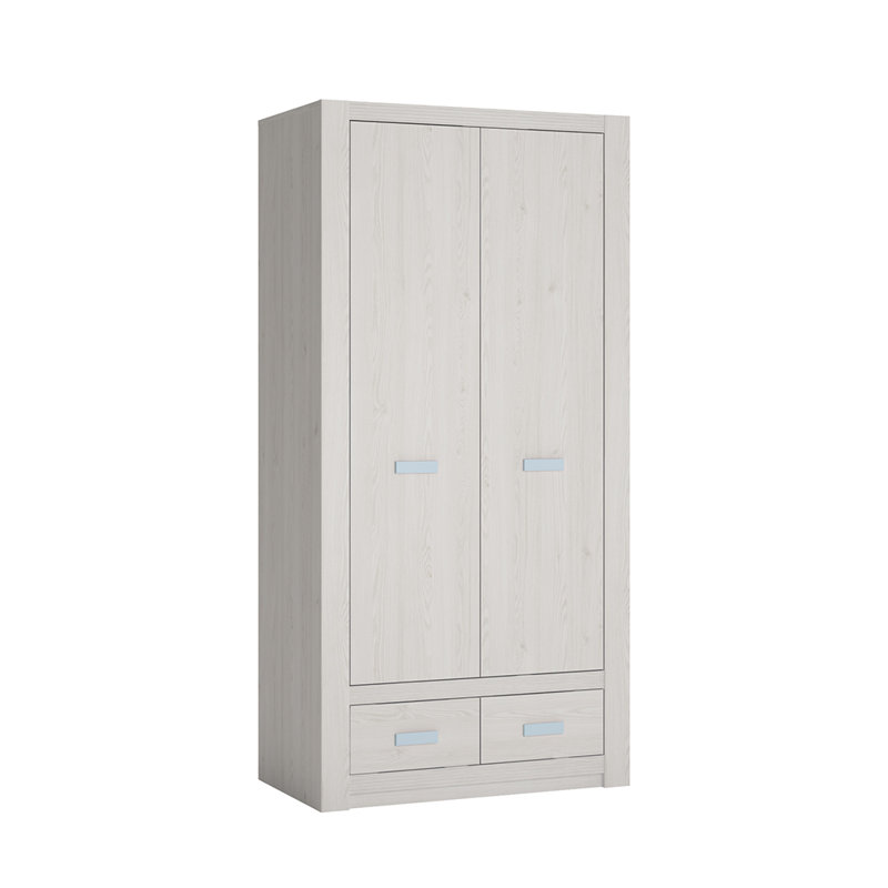 Hanley 2 Door Wardrobe, White/Blue