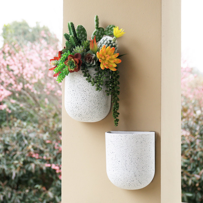 Elayna Wall Planter, White