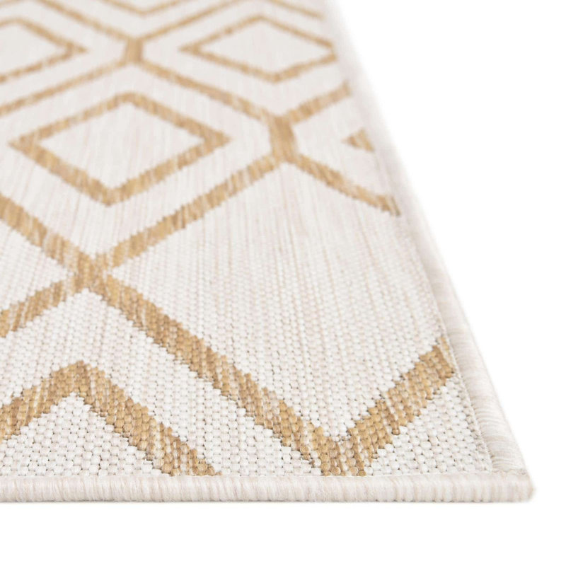 Outdoor Destiny Area Rug Bone Color, Rectangle 7'10" x 10'