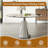 35" Mid-Century Modern Round Pedestal Dining Table, Smoked Tempered Glass Top & Silver Flared Base for Small Spaces