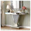 Console à miroir en diamant concassé avec incrustation de cristal en forme de V, canapé de vestibule en verre réfléchissant argenté pour vestibule de salon