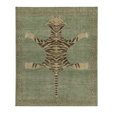 Distressed Homage Hand Knotted Wool Animal Print Area Rug