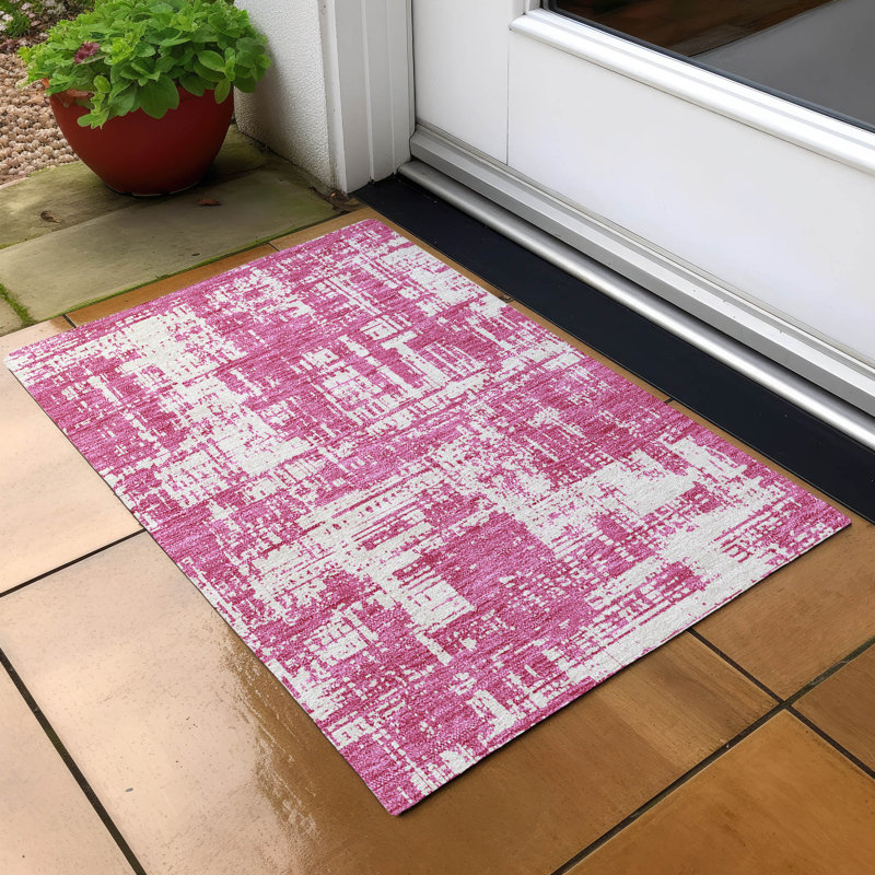 Malek Indoor/Outdoor Area Rug with Non-Slip Backing, Rectangle 1'8" x 2'6"