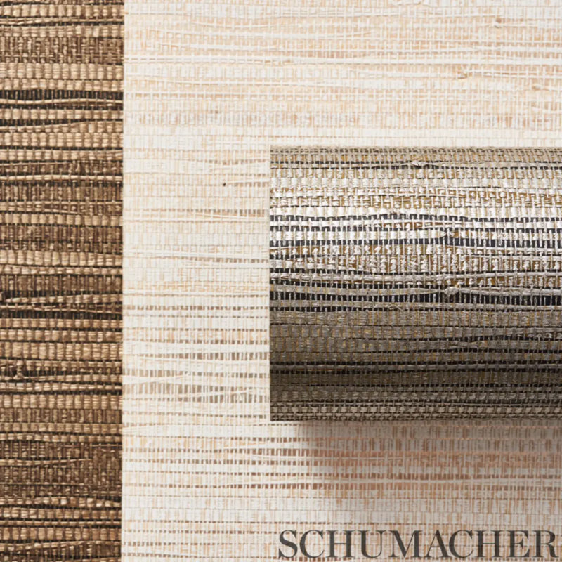Burnished Raffia Wallpaper, Burnished Ivory