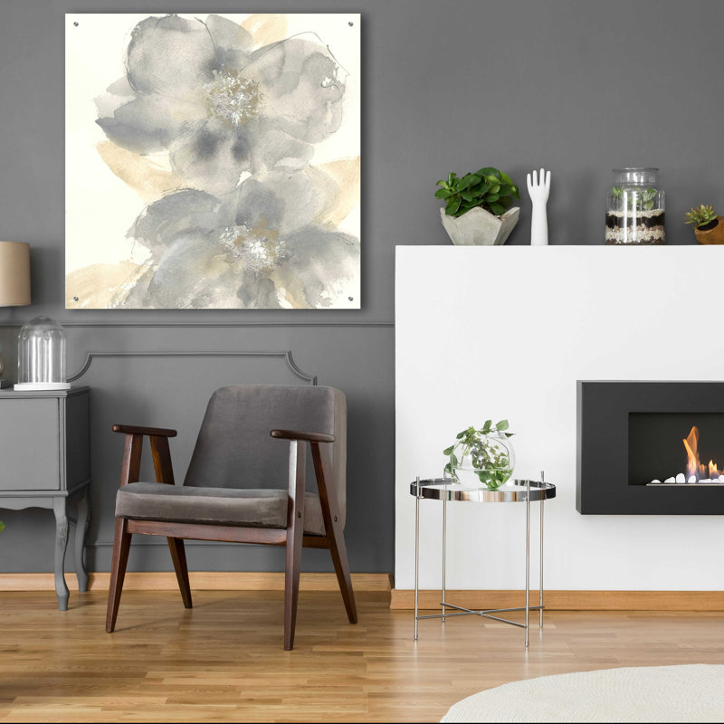Floral gris II par Chris Paschke - impression sans cadre, H 36 po x l 36 po x P 0,2 po
