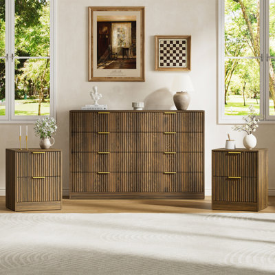 3-Piece 8-Drawer Dresser & 2-Drawer Nightstand Set