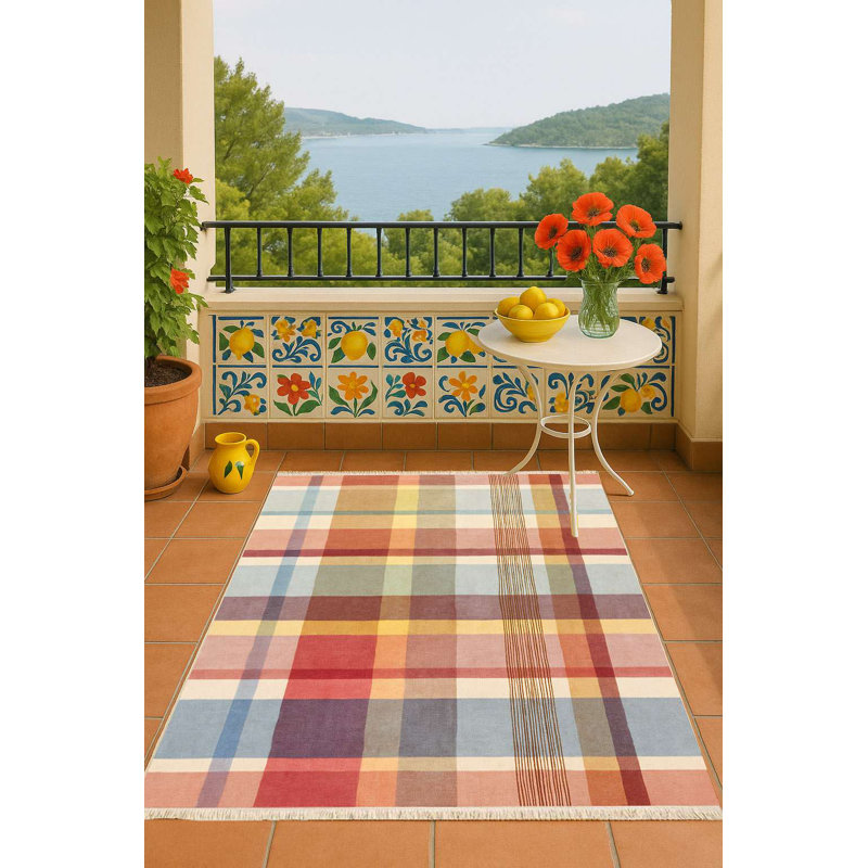 Rustic Multi-Tone Modern Plaid Area Rug