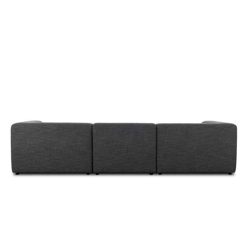 Lawndale Sectional, Saxon Charcoal Polyester Blend, Left Hand Facing