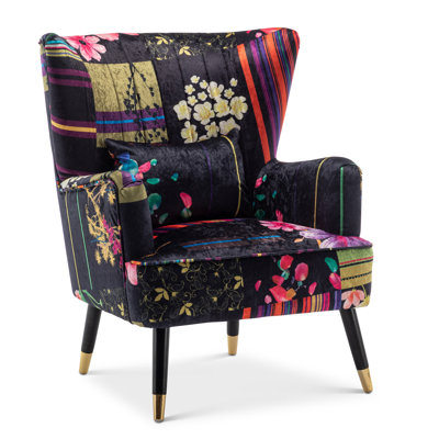 Upholstered Accent Chair with Footstool