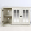 Buffet de 45,28 po avec portes en miroir en acrylique et tablettes intérieures réglables pour la salle à manger Espaces de vie - Design moderne