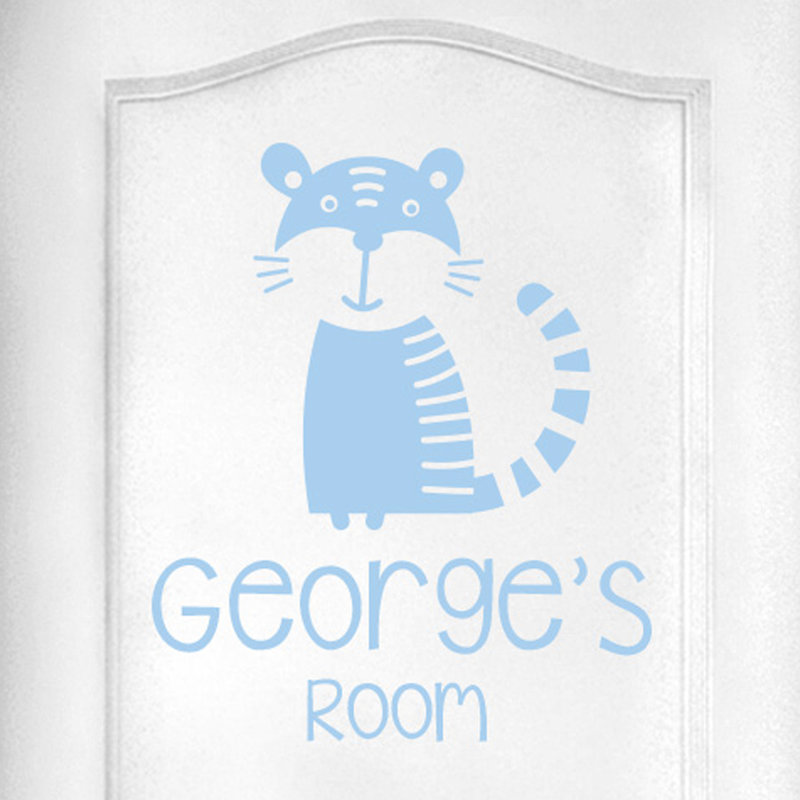 Animals Wall Decal, Light Blue