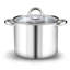 Marmite en acier inoxydable de 12 pte avec couvercle Cook N Home Basics, marmite pour pâtes, marmite avec poignée robuste, marmite avec chauffage uniforme, va au four et au lave-vaisselle, batterie de cuisine pour la mise en conserve, ébullition-92635944-92635943