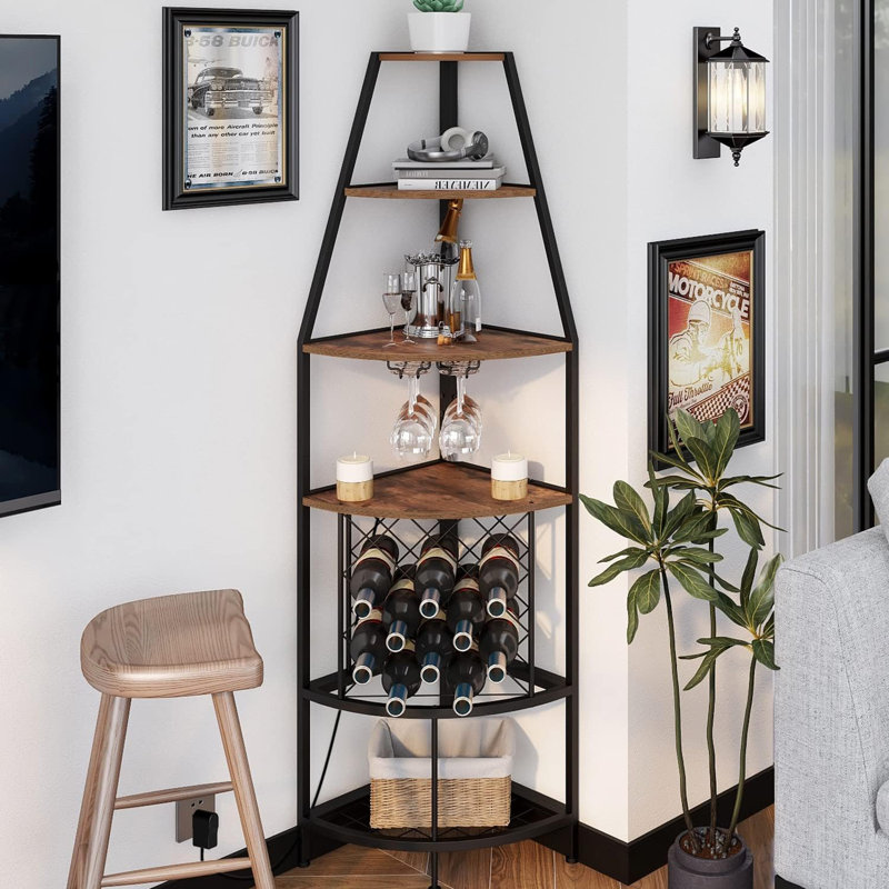 12 Bottle Floor Wine Bottle Rack in Brown