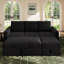 Canapé-lit modulaire en forme de L avec rangement Hoelscher - noir-361050200