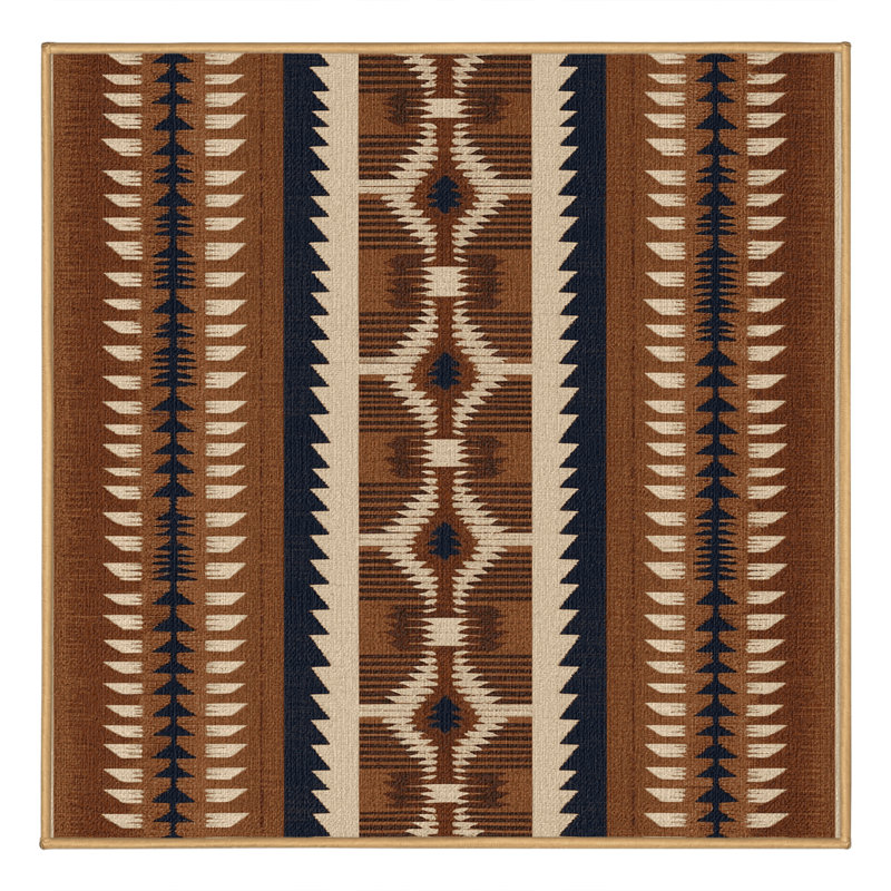  Tapis lavable à motif géométrique à têtes de flèches, Carré 5 pi