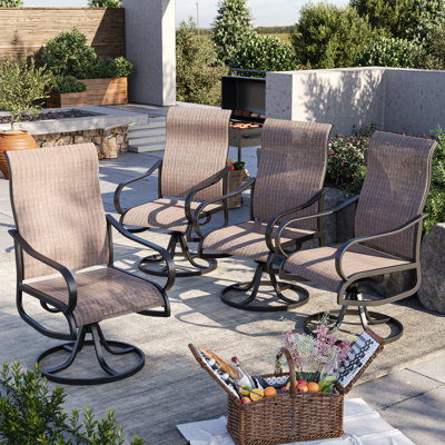 Angeli Patio Swivel Dining Armchairs