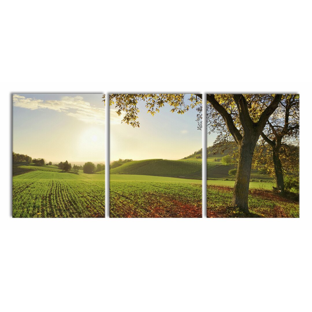 3-tlg. Leinwandbilder-Set Landschaft im Herbst