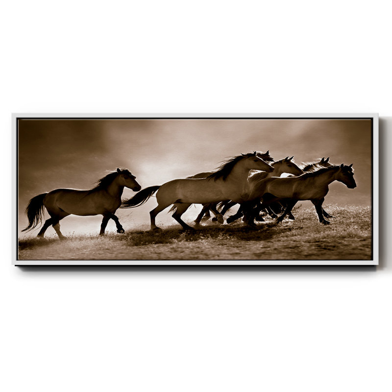 Chevaux sauvages - toile encadrée, H 8 po x l 20 po