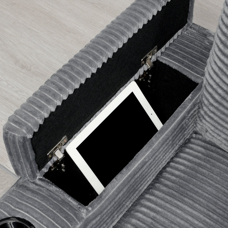 Canapé modulaire convertible en forme de L de 106 po, canapé d'angle en velours côtelé avec rangement pour accoudoirs, porte-gobelets, chargeur USB, coin irrégulier, canapé modulaire surdimensionné et confortable pour le salon, un appartement