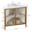 Table de bout Kempst, tablettes de présentation à 3 niveaux avec porte de protection, armoire de rangement-619487603