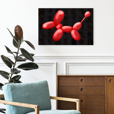 «Red Balloon Dog», impression d'art mural contemporain coloré